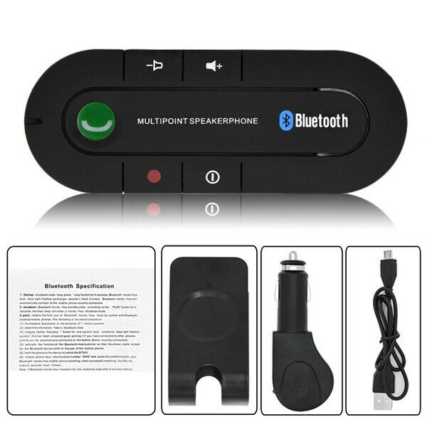 Handsfree Bluetooth Car Kits Wireless Multipoint Speakerphone Speaker Visor Clip - Fresh Stock Dated February 2026