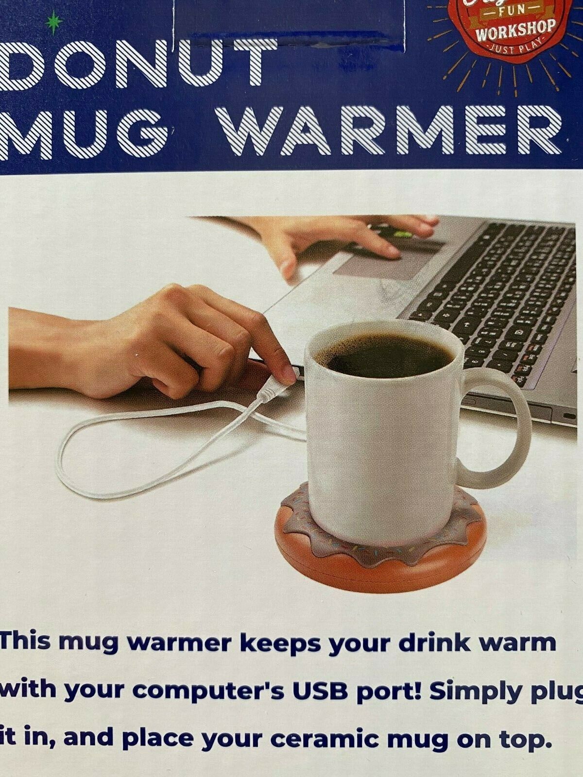 USB Enabled Donut Mug Warmer The Original Fun Workshop - Fresh Stock Dated February 2026