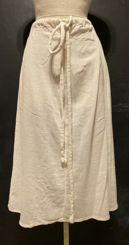 Deadstock 70s Dress India Crinkle Gauze Skirt Hand Dyed Ecru Kashmir Krafts VTG - Fresh Stock Dated February 2026