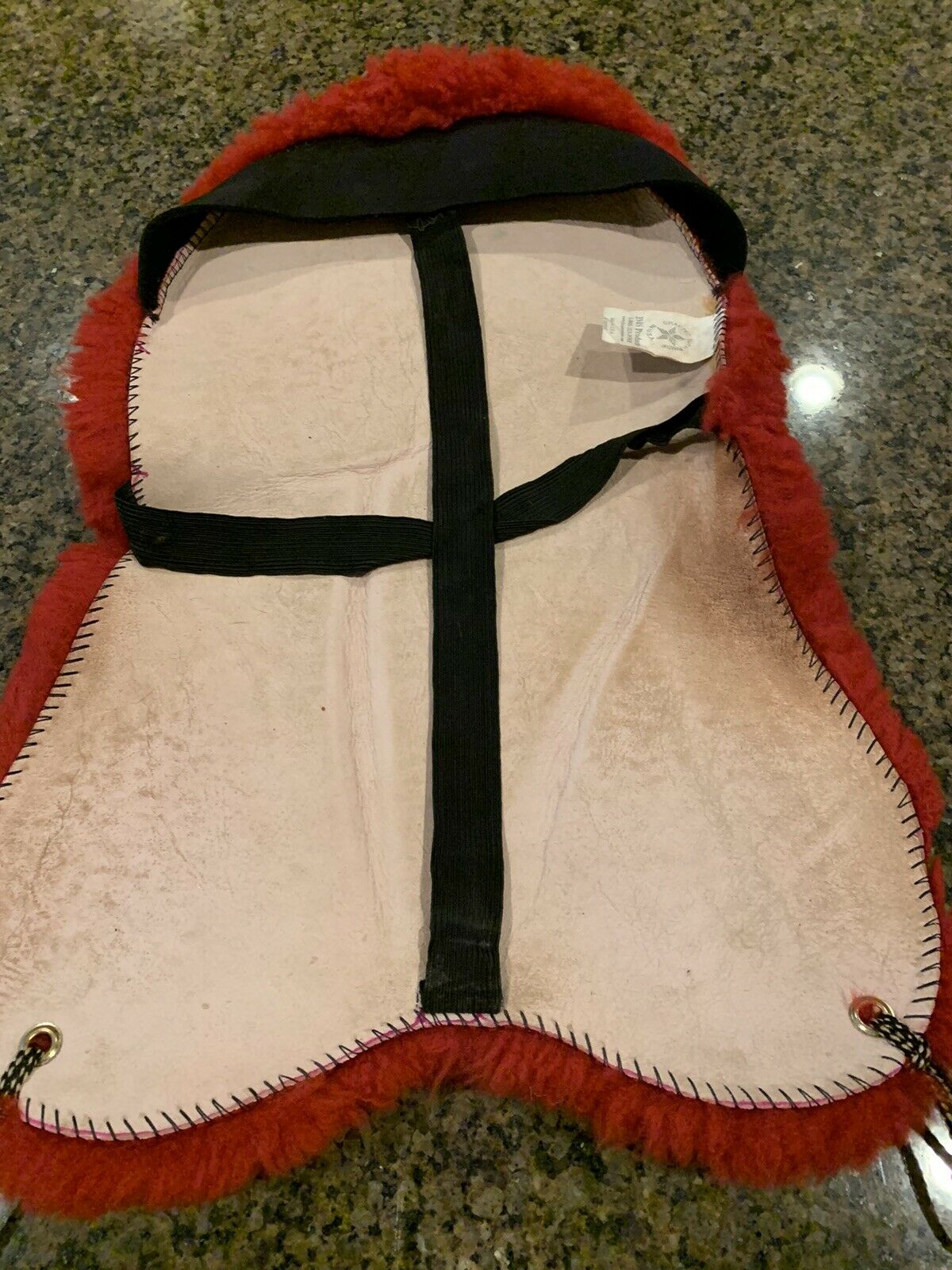 RED Australian Merino Sheepskin Saddle Cover Cushion for ENGLISH Saddle by JMS - Fresh Stock Dated December 2025