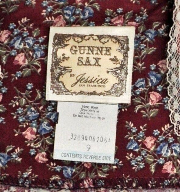 Vintage Early 80s Prairiecore Gunne Sax 2-Piece Red Lace Skirt Blouse - Fresh Stock Dated February 2026