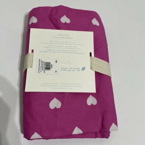 NWT Pottery Barn Kids Pink Heart Pillow Sham - Fresh Stock Dated December 2025