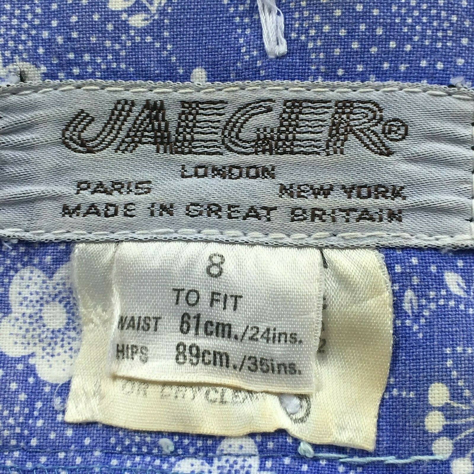 JAEGER LONDON 1960s BOHO PRAIRIE LONG FULL SKIRT~PURPLE & WHITE FLORAL LIBERTY~S - Fresh Stock Dated February 2026