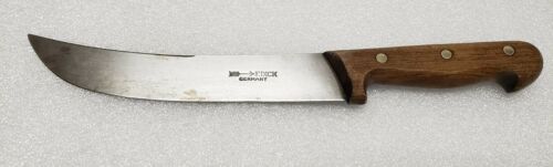 VINTAGE F. DICK BUTCHER KNIFE GERMANY WOOD HANDLE CLEAN BLADE NICE CHEF KITCHEN - Fresh Stock Dated December 2025