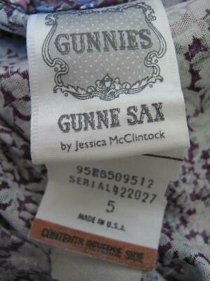 Vtg 70s Gunne Sax Ruffle Prairie Skirt 5 XS Button Down Purple Blue Floral Lace - Fresh Stock Dated March 2026