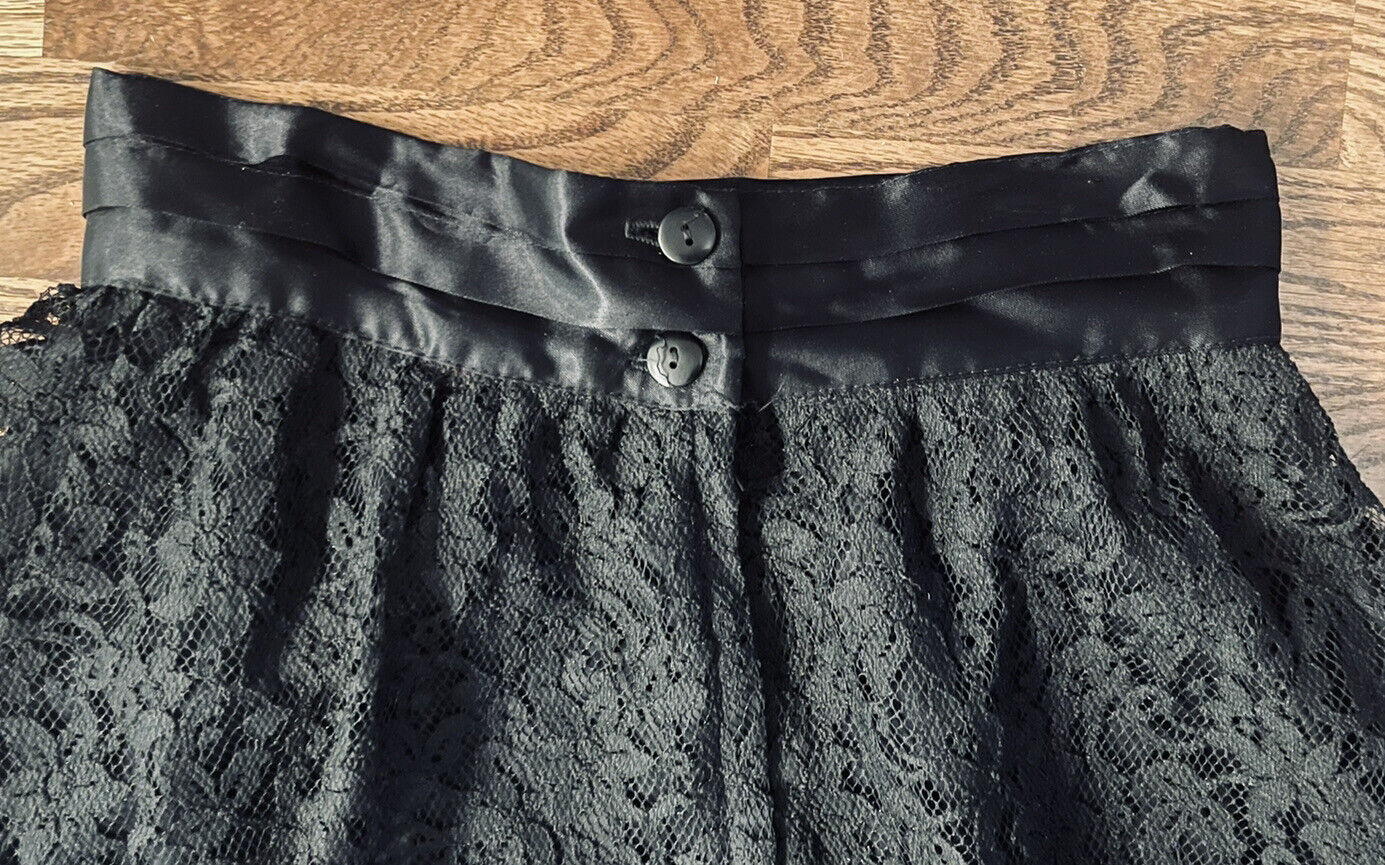 Vintage Gunnies Gunne Sax by Jessica McClintock Lace Midi Skirt Black Small - Fresh Stock Dated March 2026