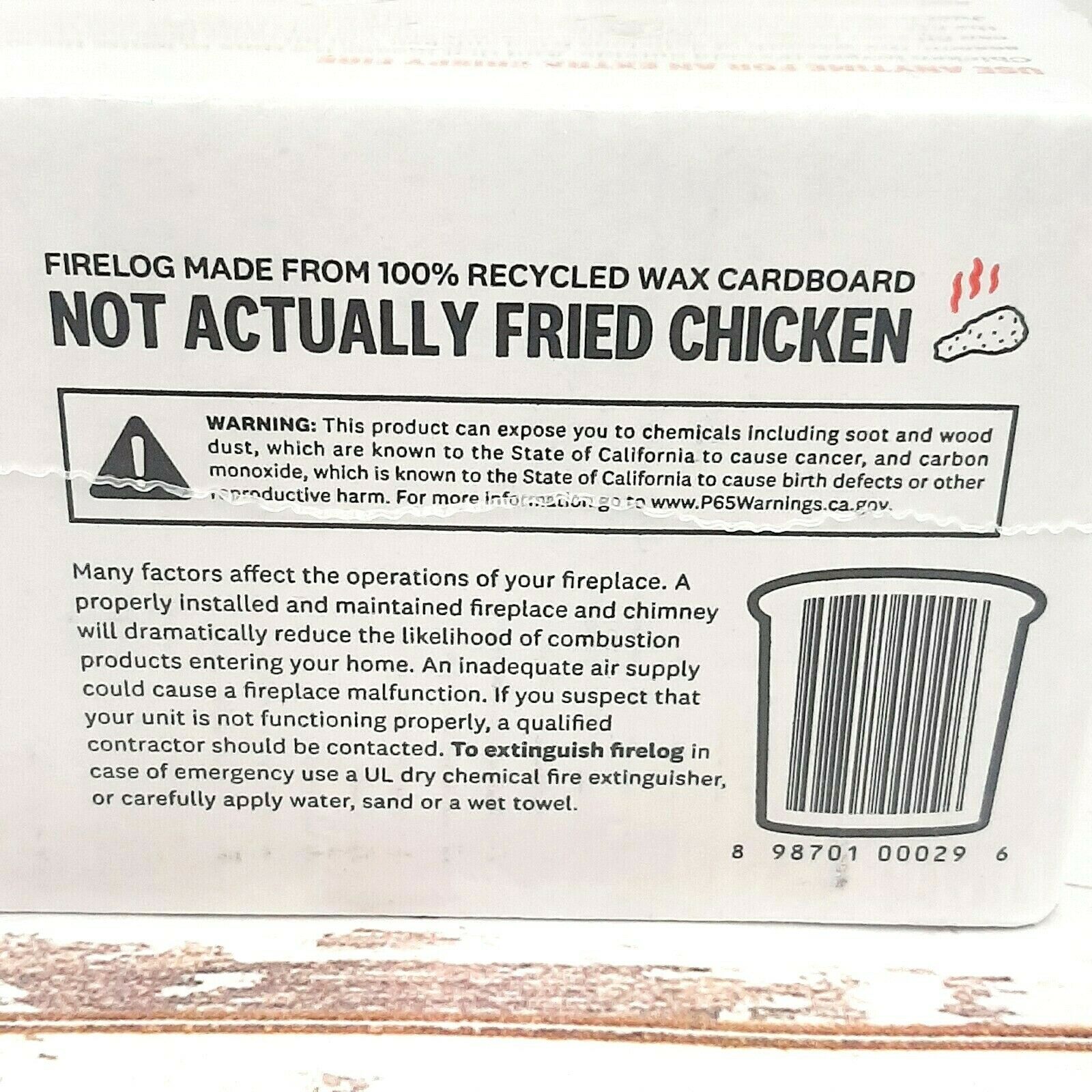 KFC Fried Chicken Scented Firelog Limited Edition 11 Herbs & Spices Enviro-Log - Fresh Stock Dated December 2025