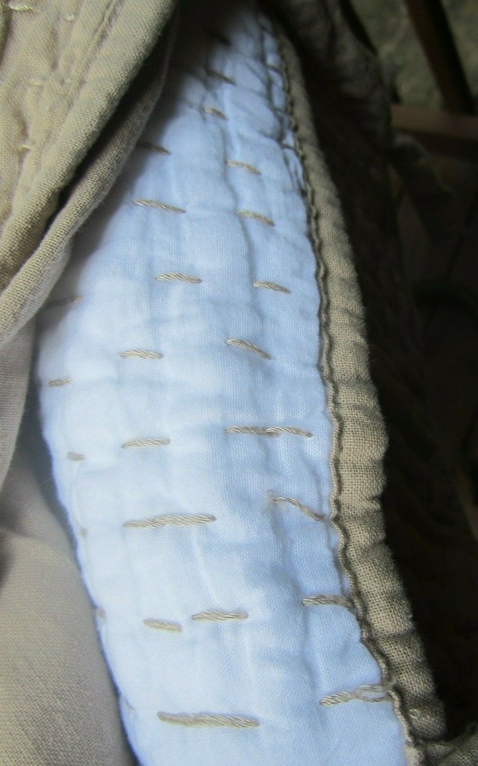 Pottery Barn Pair Standard Shams Pick Stitch Tan  Free Ship - Fresh Stock Dated December 2025