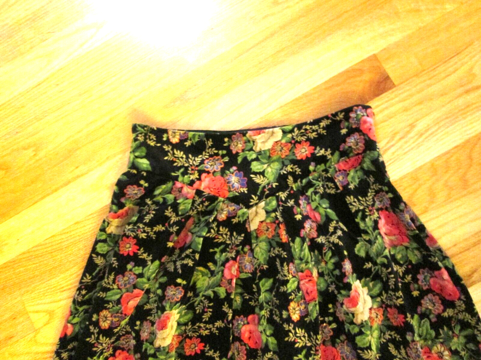 vintage Herman Geist black floral velvet skirt sz 8 - Fresh Stock Dated March 2026