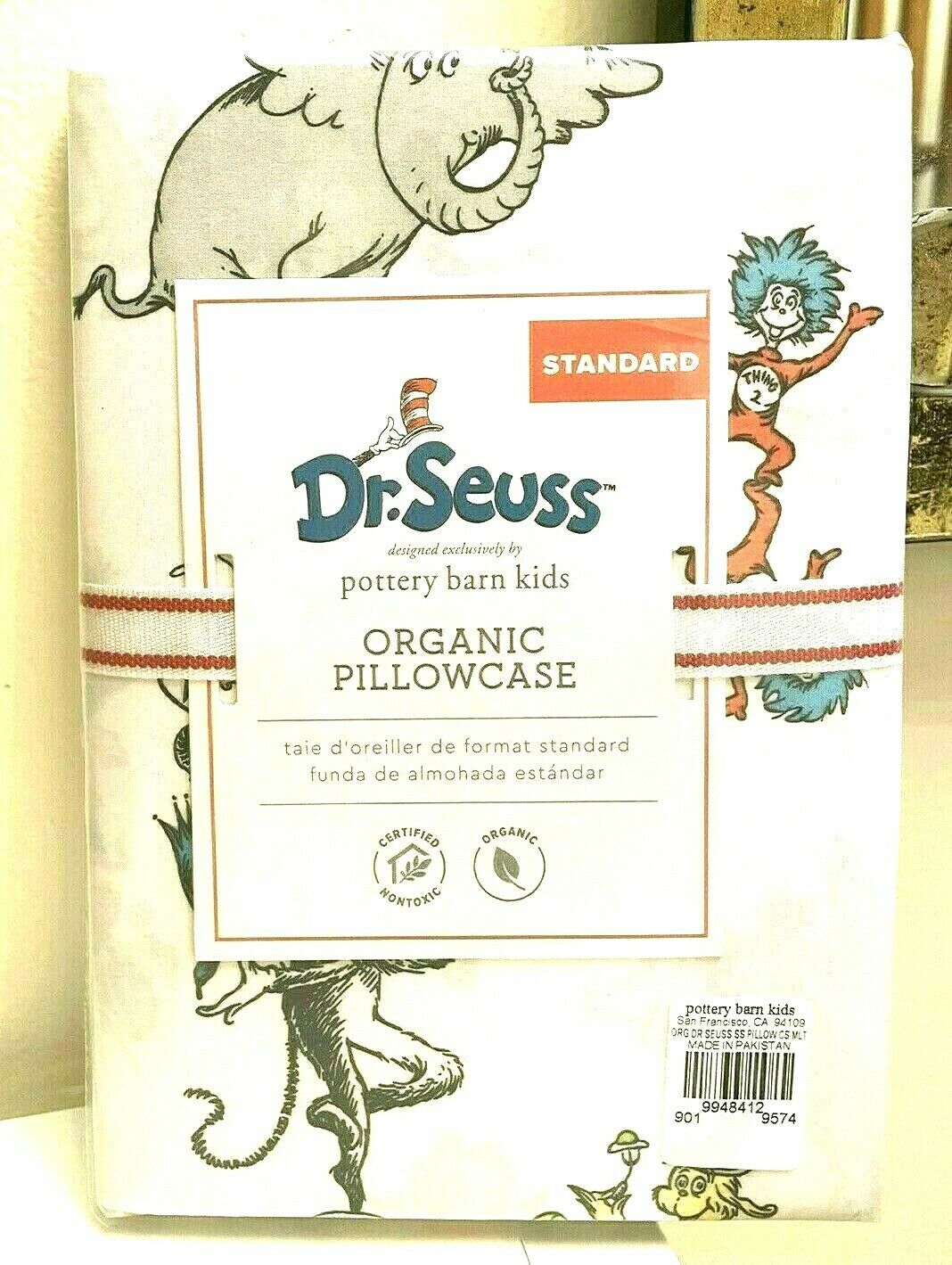 Pottery Barn Dr Seuss pillow case cover Holiday thing cat hat Gift cartoon pre k - Fresh Stock Dated December 2025