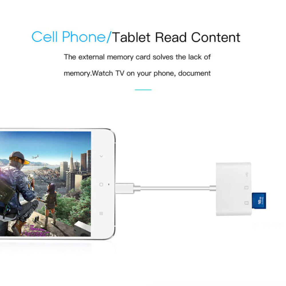 3 in 1 Type C USB OTG Adapter SD/TF Card Reader For Samsung Android Phone - Fresh Stock Dated December 2025