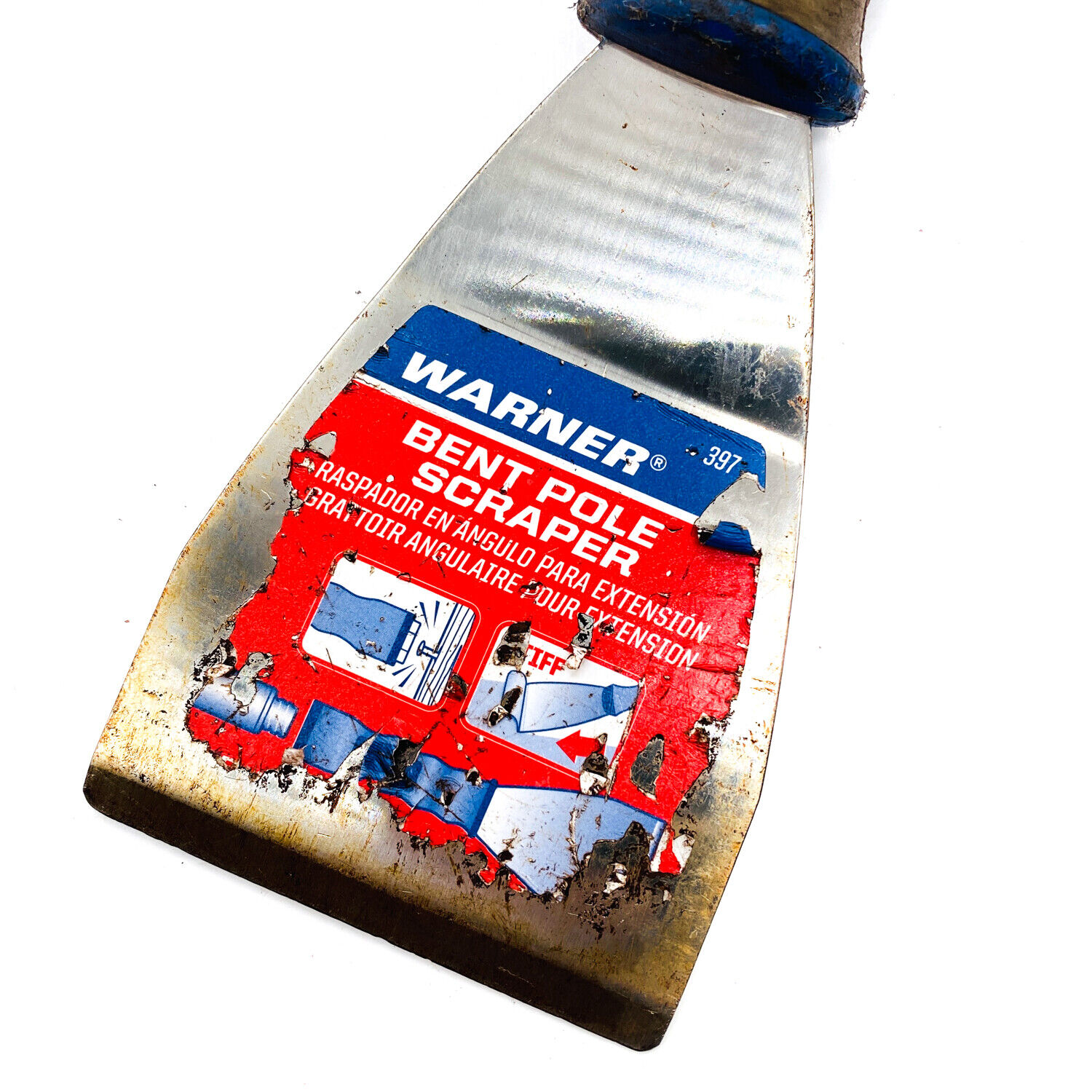 Warner 397 3 in Easy Reach Bent Pole Scraper & Hand Tool w/ Threaded Handle - Fresh Stock Dated February 2026