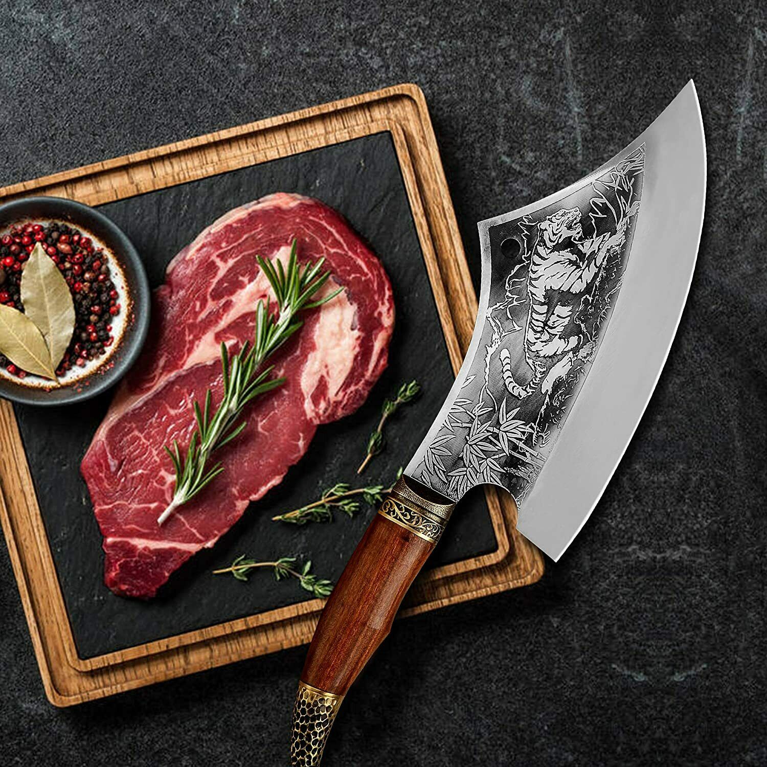 Handmade Kitchen Chef Knife Meat Cleaver Cut Fixed Blade Chopper Butcher Knife - Fresh Stock Dated December 2025