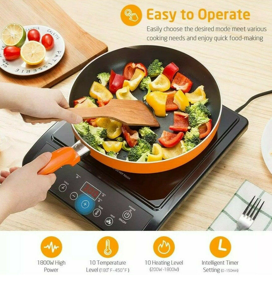 OMORC Portable Induction Cooktop Touch-Control Countertop Burner 10 Power Levels - Fresh Stock Dated December 2025