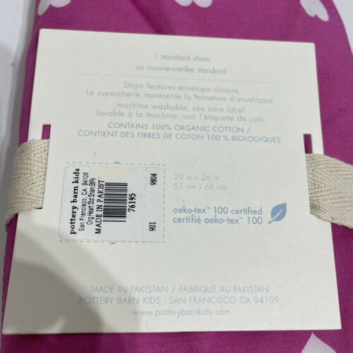 NWT Pottery Barn Kids Pink Heart Pillow Sham - Fresh Stock Dated December 2025