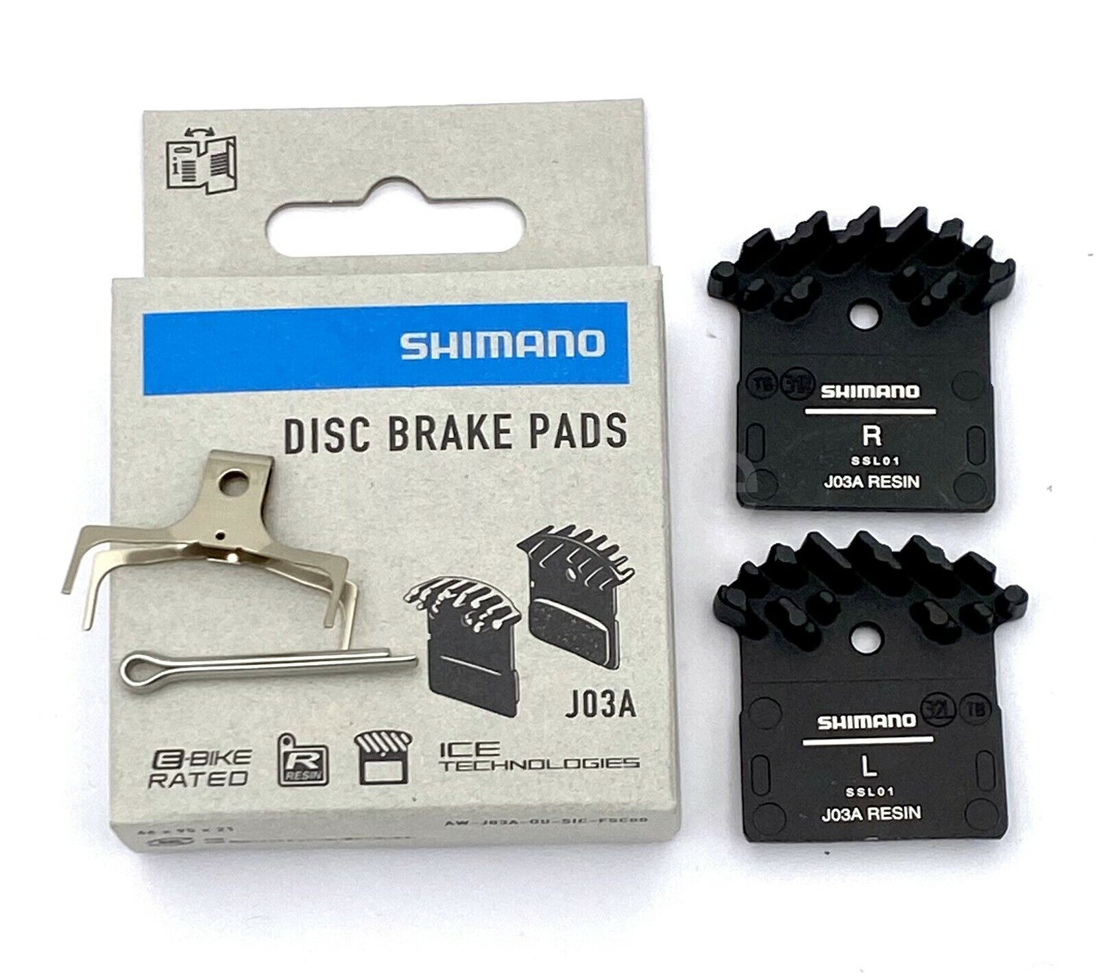 2Pair Shimano Disc Brake Pads J03A Resin,Ice-Tech XTR BR-M9000,BR-M9020,BR-M987 - Fresh Stock Dated February 2026