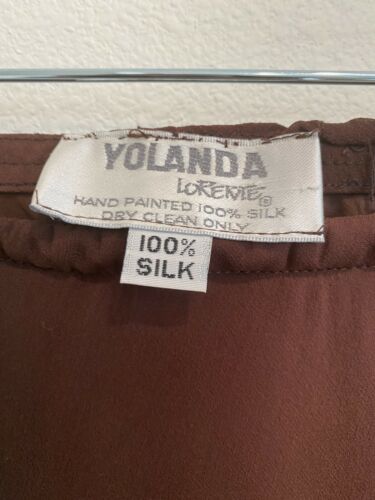 Yolanda Lorente Brown 100% Silk Maxi Floral Skirt Med Large - Fresh Stock Dated February 2026