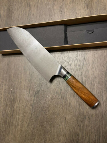 JAPANESE 8 INCH VG10 DAMASCUS CHEF KITCHEN KNIFE RESIN HANDLE SANTOKU - Fresh Stock Dated December 2025