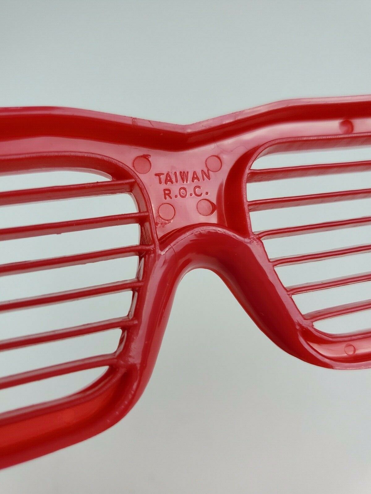 Authentic 1980's vintage Shutter Shades Strawberry Red sunglasses slats NOS - Fresh Stock Dated February 2026