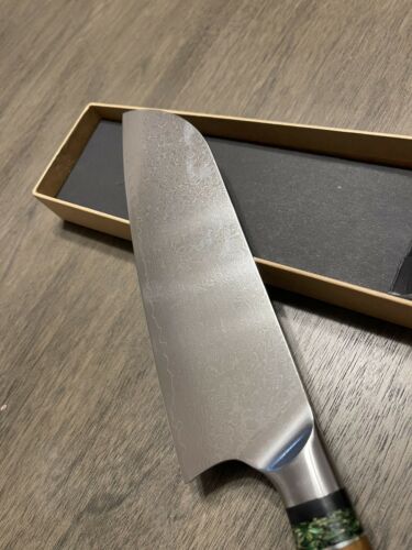JAPANESE 8 INCH VG10 DAMASCUS CHEF KITCHEN KNIFE RESIN HANDLE SANTOKU - Fresh Stock Dated December 2025