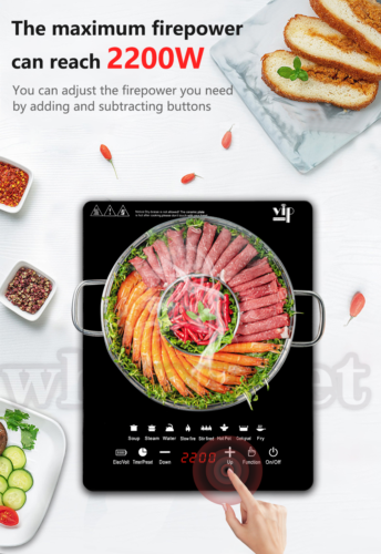 Electric Single Induction Cooker Portable Burner Cooktop Digital Hot Plate 2200W - Fresh Stock Dated December 2025