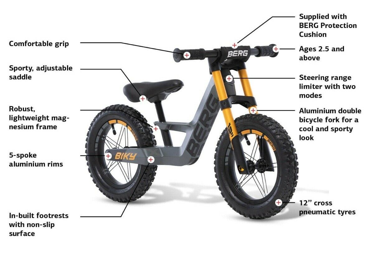 Berg Biky Cross Perfect Balance Bike Lightweight Aluminium Rims Red NEW - Fresh Stock Dated February 2026
