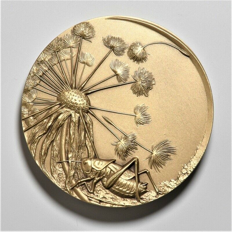 China Shenyang Mint 2017 Home of Life Series Long-Horned Grasshopper Brass Medal - Fresh Stock Dated February 2026