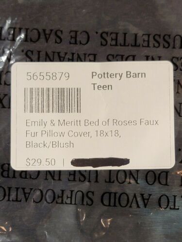 PBteen Emily & Meritt Bed of Roses Faux Fur Pillow Covers, 18 x 18