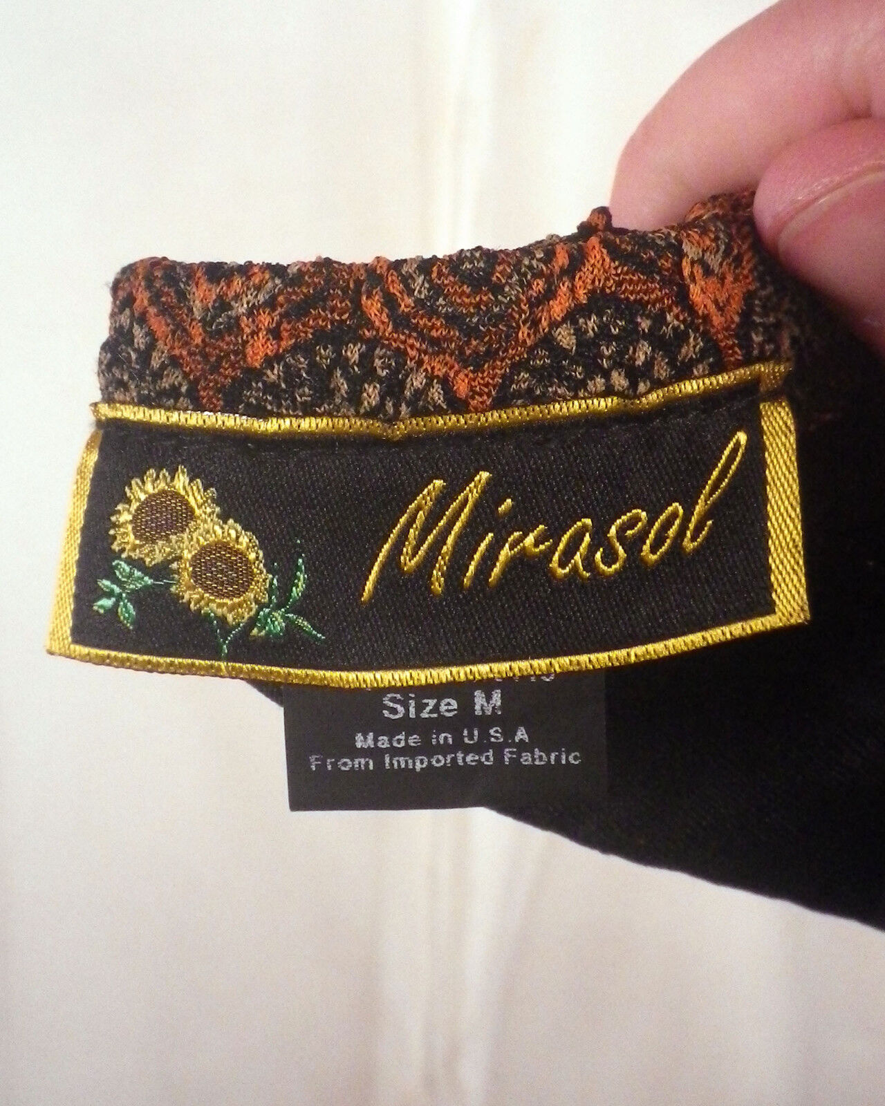 vtg 90s Mirasol euc Ethnic Eastern Pattern Skirt Hippie Boho acetate blend M - Fresh Stock Dated March 2026
