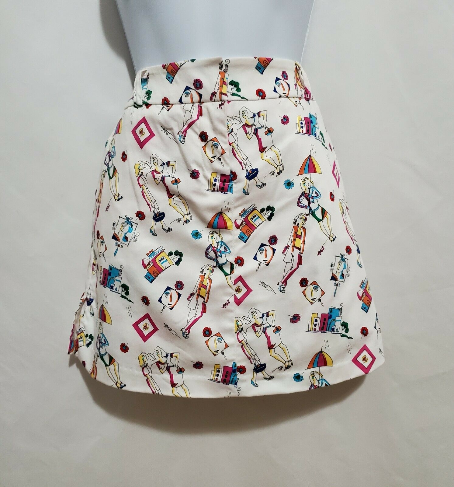 NOS Vintage Y2K High Rise Mini Skort Skirt + Shorts Retro Graphic - 4 / Medium - Fresh Stock Dated February 2026