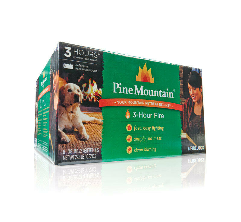 Fireplace Logs Easy Starter 3 Hour Clean Burning Hardwood Firewood Firelogs 6pcs - Fresh Stock Dated December 2025