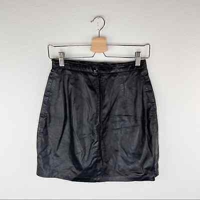 Vintage 80s Black Leather Skirt - Fresh Stock Dated February 2026
