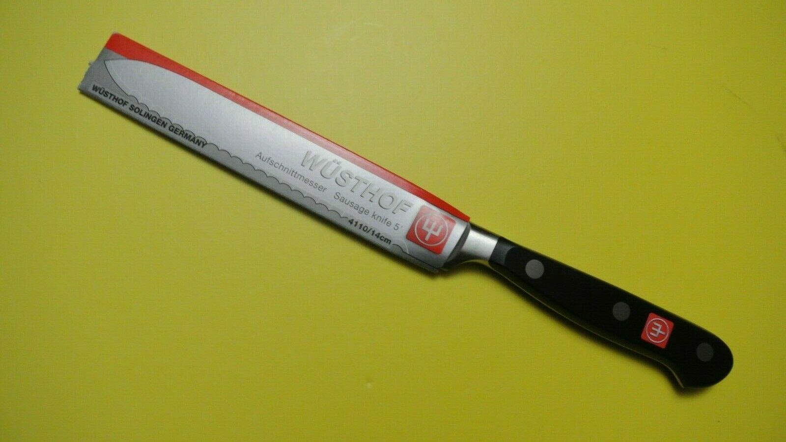 Wusthof  classic  sausage knife black color PEtec #4110/14cm 5'' - Fresh Stock Dated December 2025