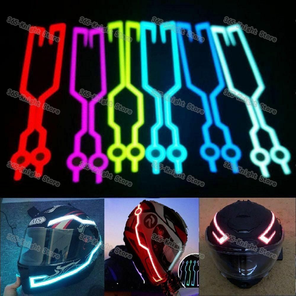 Motorcycle Helmet LED Light Strip Sticker Waterproof Flashing Warning Lights - Fresh Stock Dated February 2026