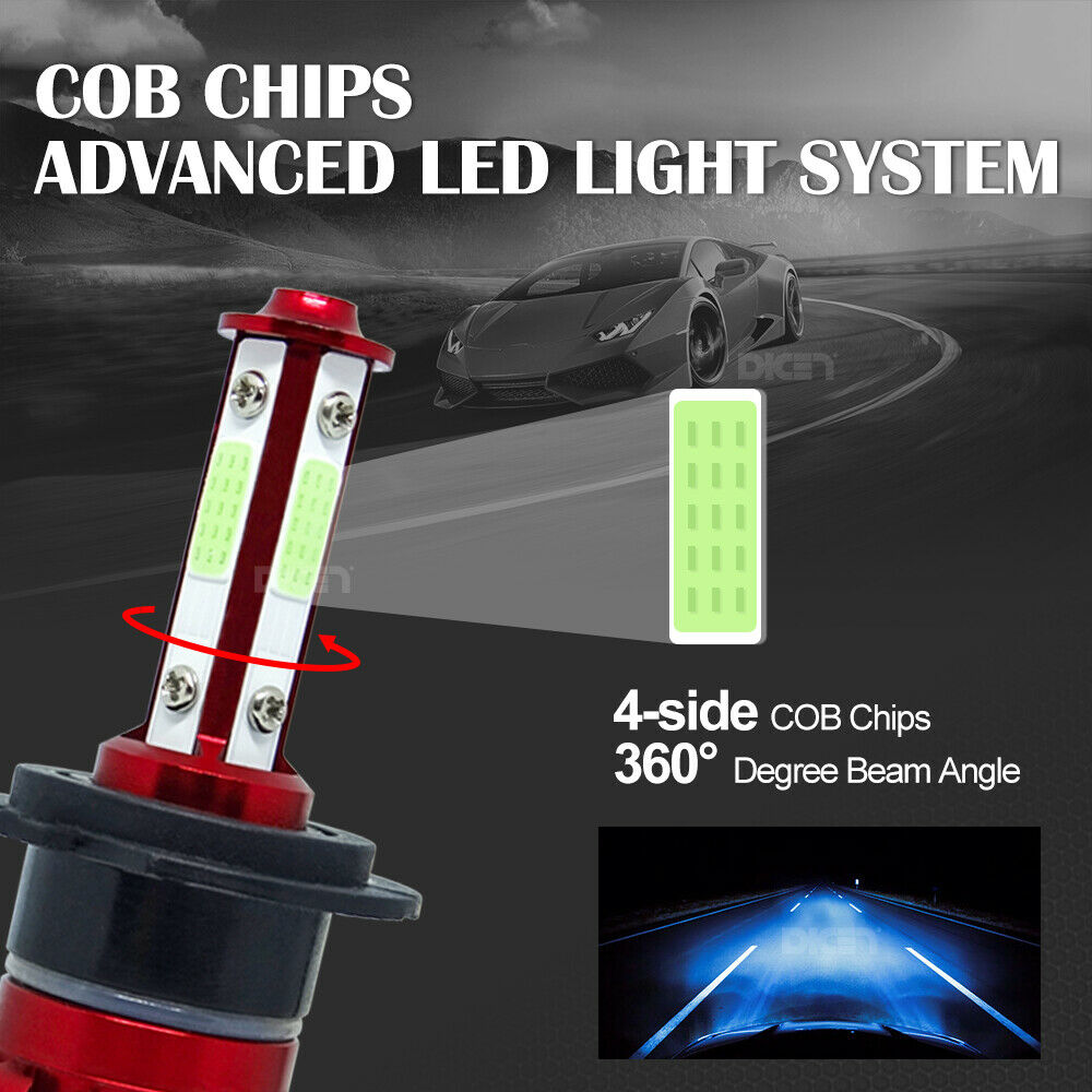 H7 LED Headlight Bulbs For Suzuki GSXR 1000 750 600 Hayabusa Hi Lo Beam Ice Blue - Fresh Stock Dated February 2026