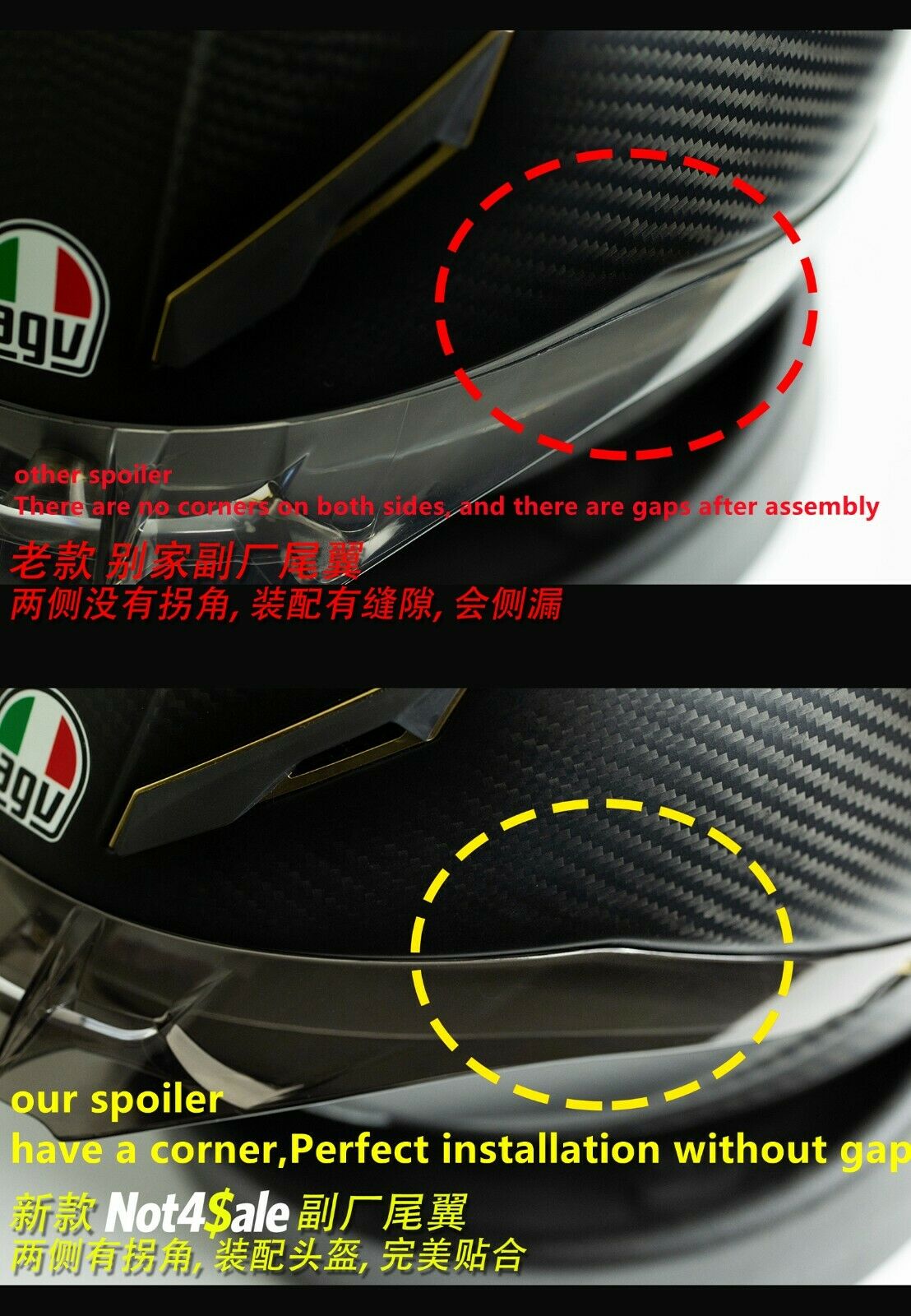 Personality modification fit for GP R Helmet  Rear Spoiler  modified - Fresh Stock Dated February 2026