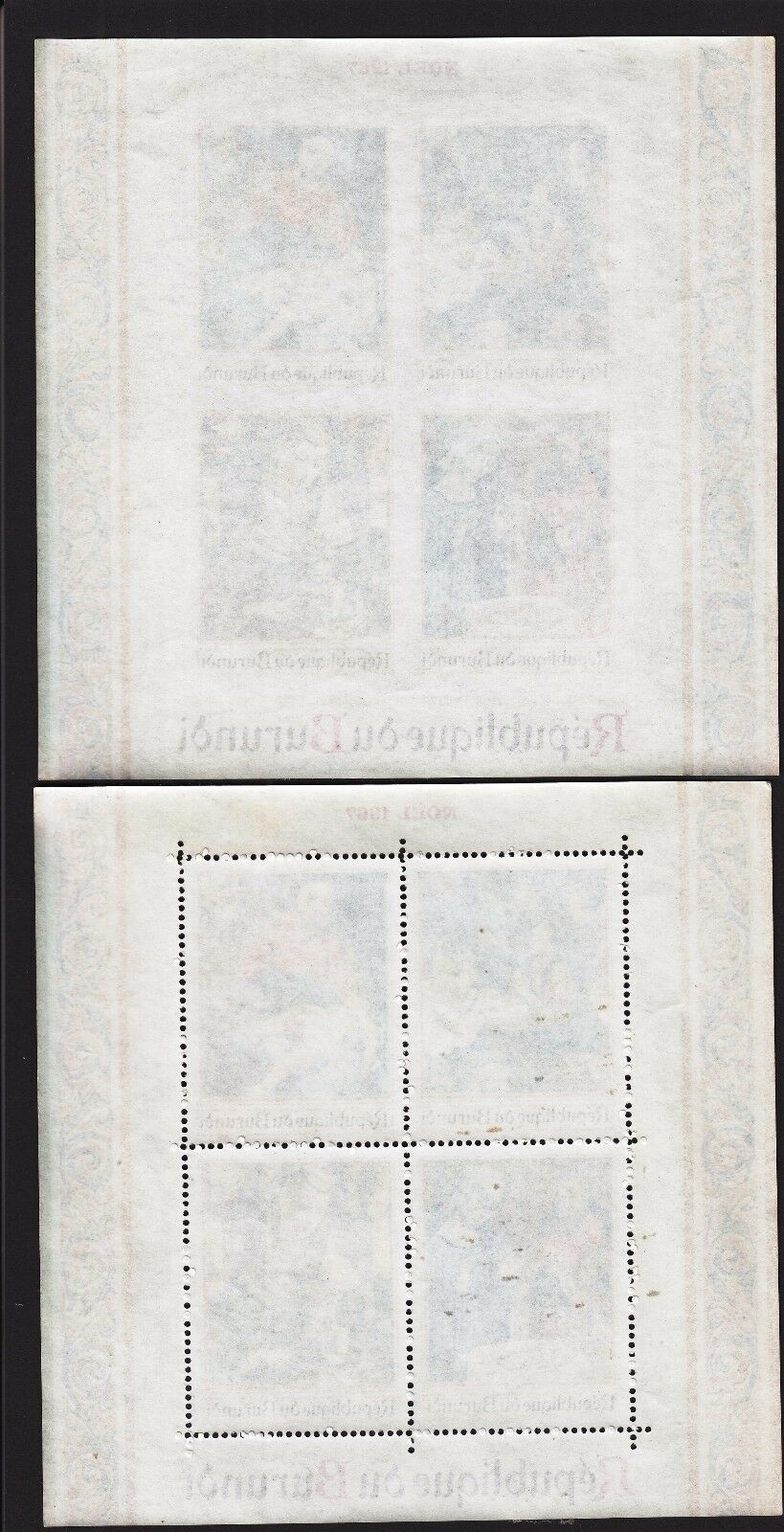 1967 2 Republique du Burundi Souvenir Sheets 1 w/Perfs 1 Imerf M OG NH - Fresh Stock Dated January 2026