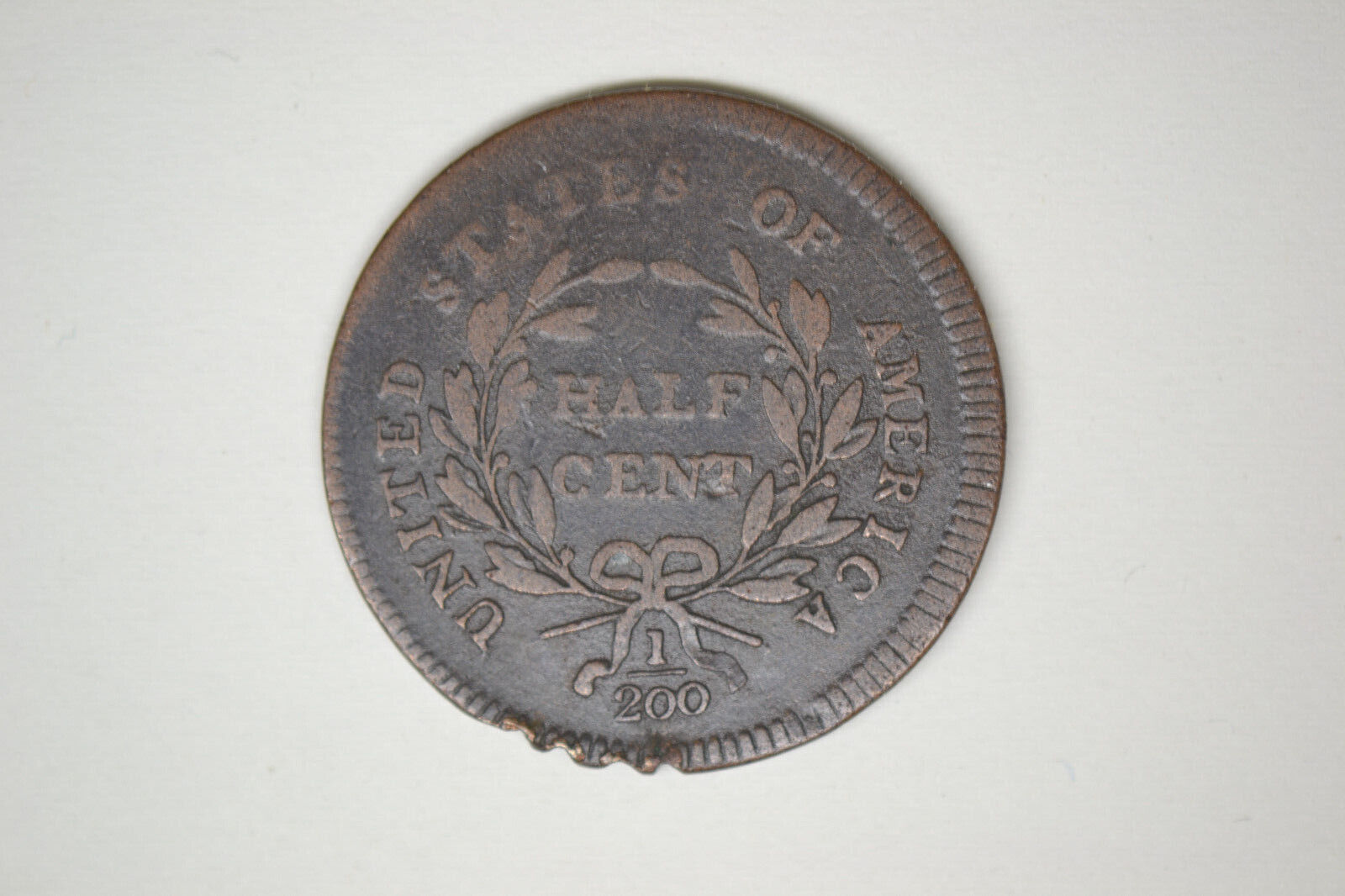 1795 Liberty Cap Half Cent- Nice VG/F with Rim Damage at 12 o'clock. - Fresh Stock Dated February 2026