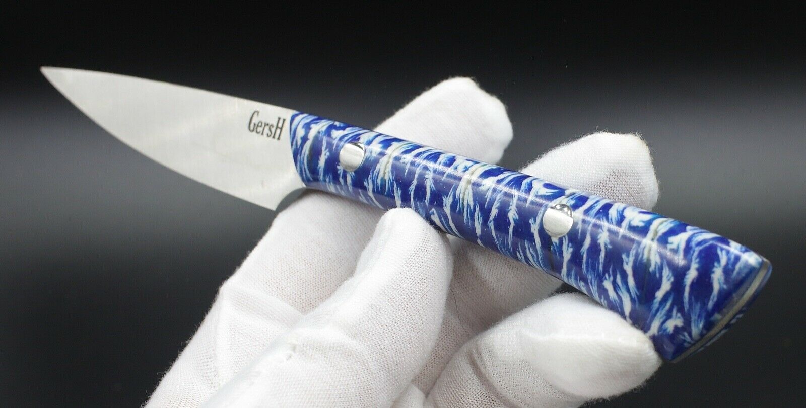 Snow Paring - USA Made Custom Knives Elmax Stainless Steel Custom Acrylic Handle - Fresh Stock Dated December 2025