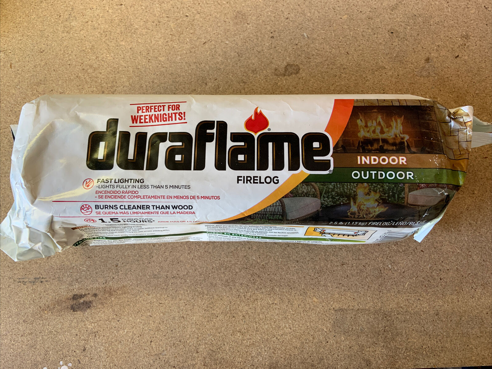 3 Duraflame Firelogs 2.5 lbs Logs 1.5 Hour Burn Time Indoor/Outdoor NIOB - Fresh Stock Dated December 2025