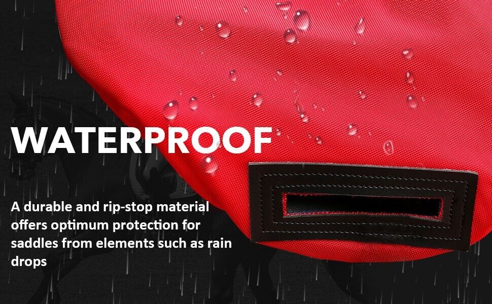 GP/CC Saddle Padded Cover Waterproof Dustfree Girth Holder Red Soft Fleece Lined - Fresh Stock Dated December 2025