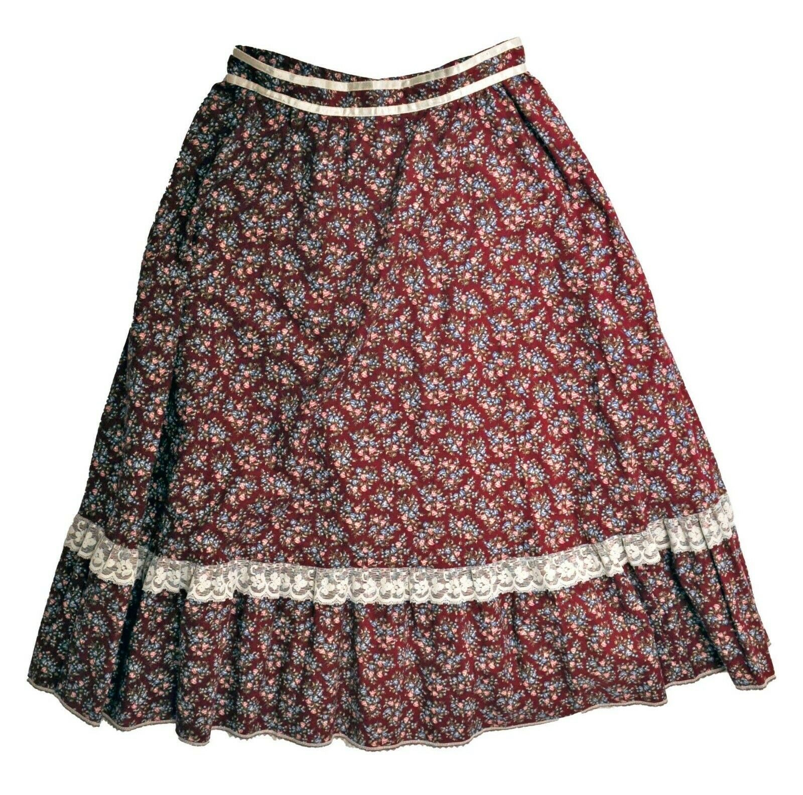 Vintage Early 80s Prairiecore Gunne Sax 2-Piece Red Lace Skirt Blouse - Fresh Stock Dated February 2026