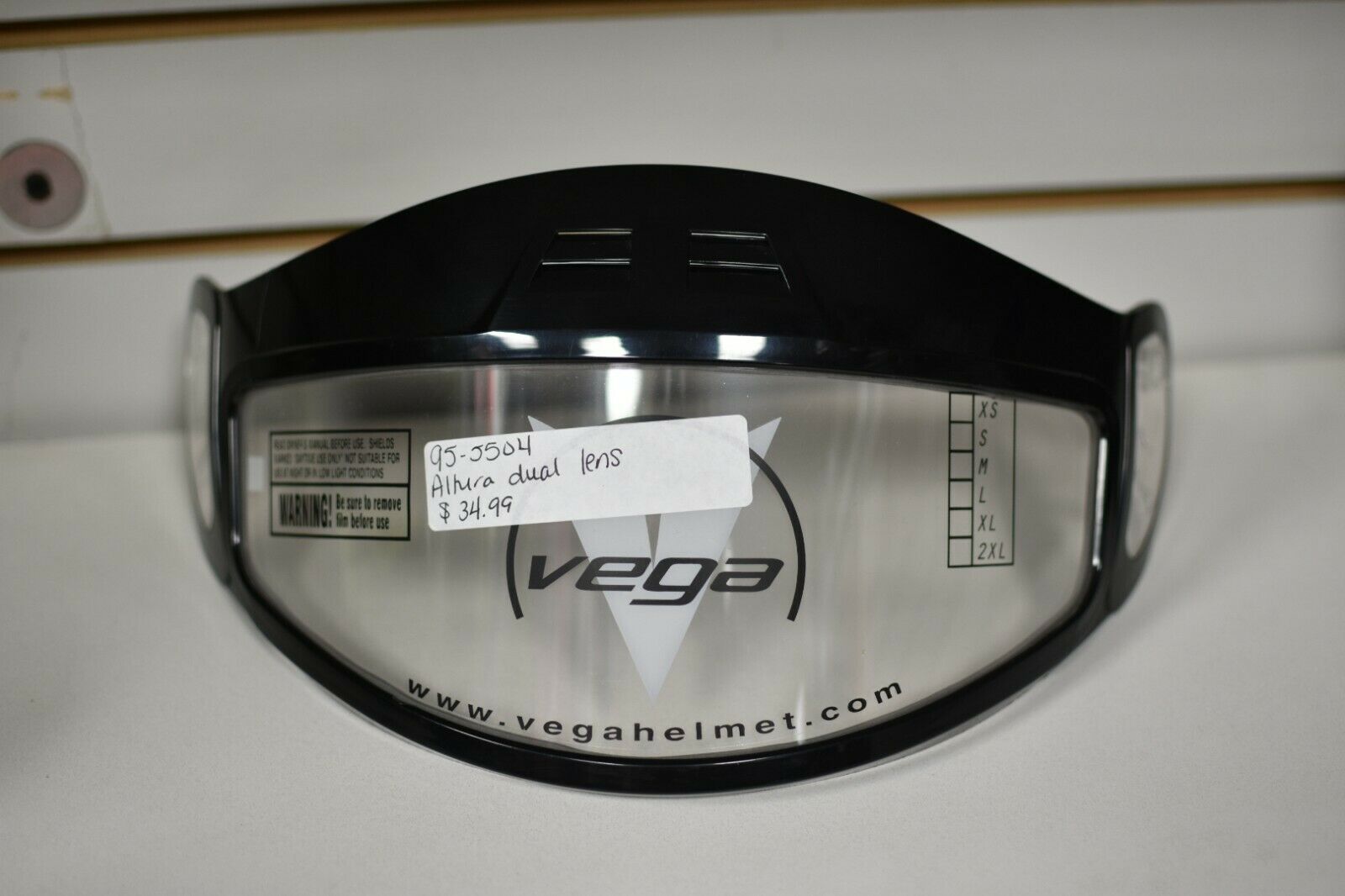 BUY 2 GET 1 FREE! VEGA ALTURA DUAL LENS HELMET SHIELD # 95-5504 - Fresh Stock Dated February 2026