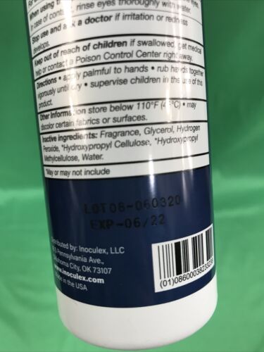 22 Inoculex Hand Sanitizer 8oz Bottles - Fresh Stock Dated February 2026