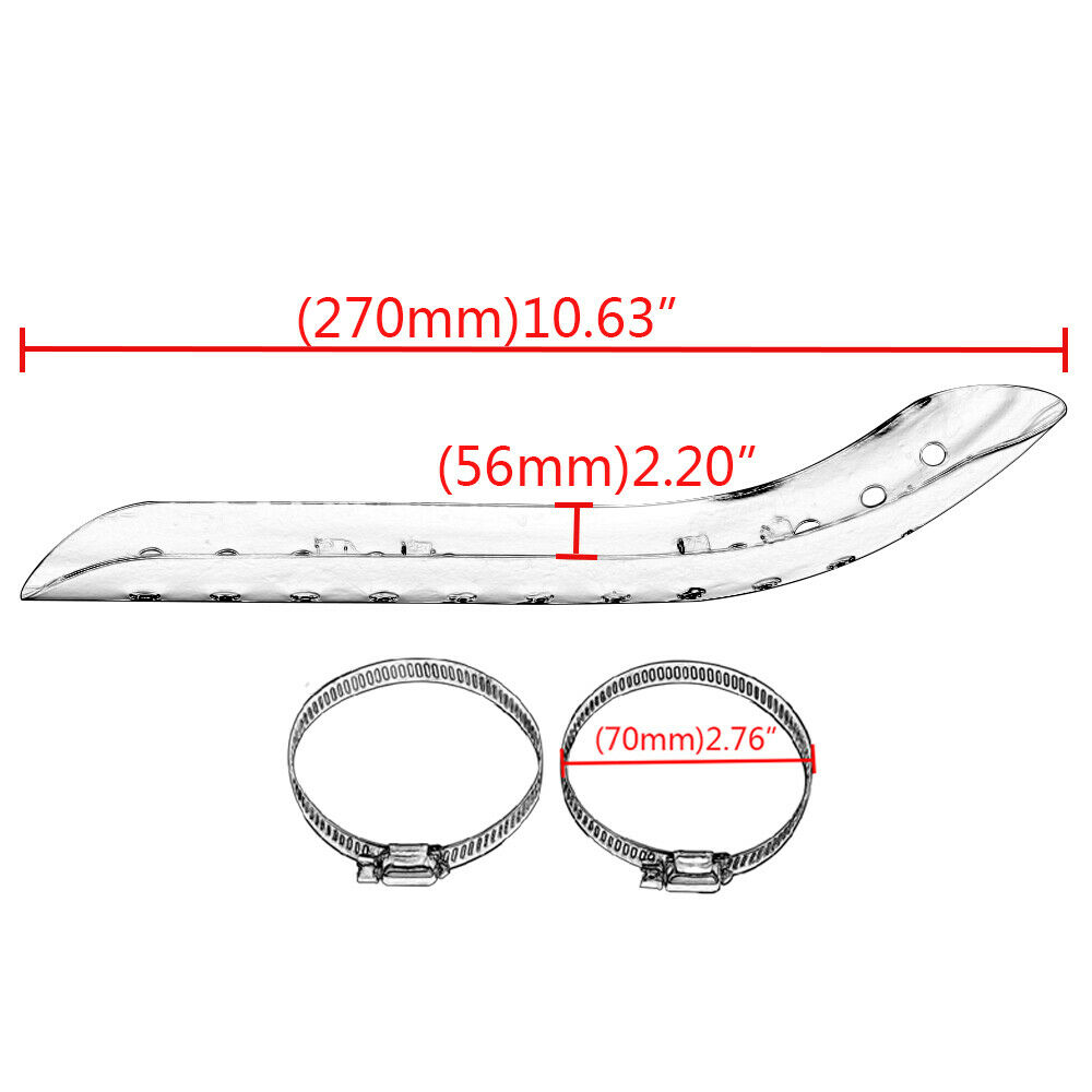 Chrome Motorcycle Heat Shield Curve Exhaust Muffler Pipe Covers Guard For Harley - Fresh Stock Dated February 2026