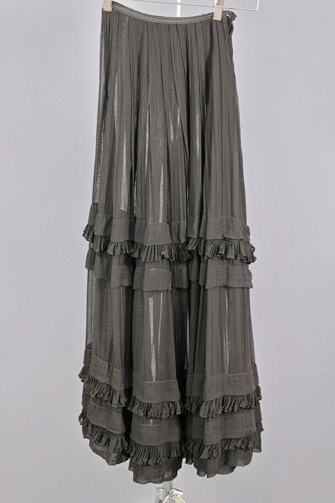 VTG Women's Antique Edwardian Early 1900s Sheer Black Skirt Sz XS - Fresh Stock Dated February 2026
