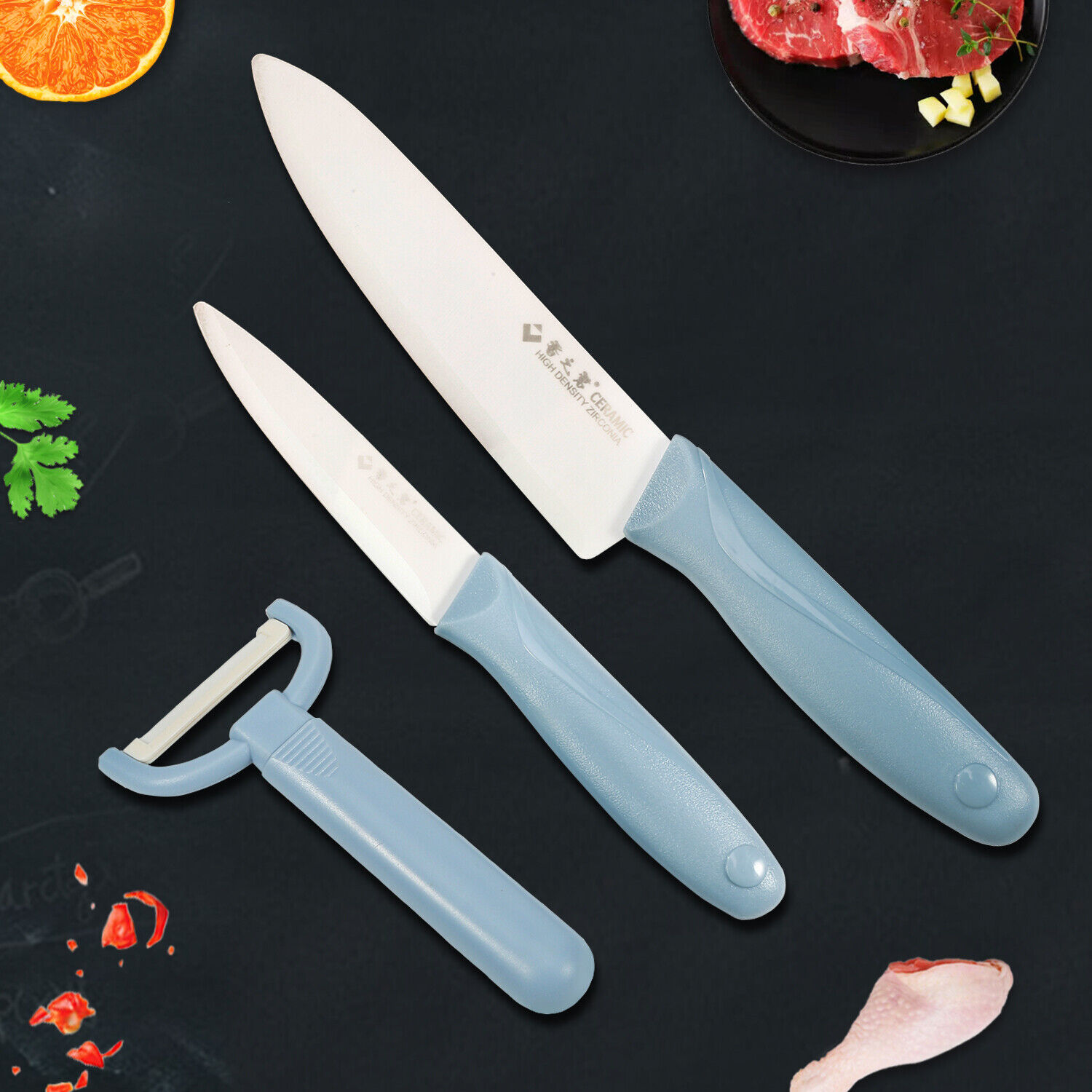 Kitchen Ceramic Knife Set, Paring Knife, Fruit Knife, Vegetable Meat 4
