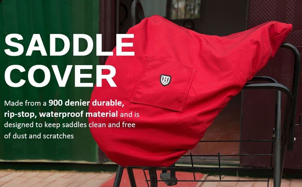 GP/CC Saddle Padded Cover Waterproof Dustfree Girth Holder Red Soft Fleece Lined - Fresh Stock Dated December 2025