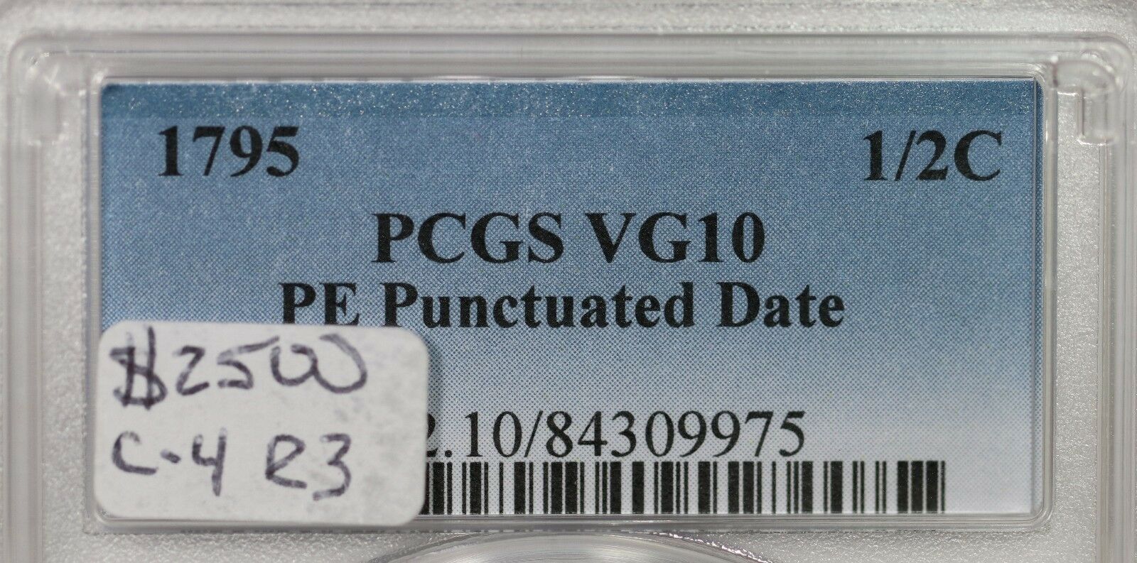 1795 C-4 R-3 PCGS VG 10 Punctuated Date Liberty Cap Half Cent Coin 1/2c - Fresh Stock Dated December 2025