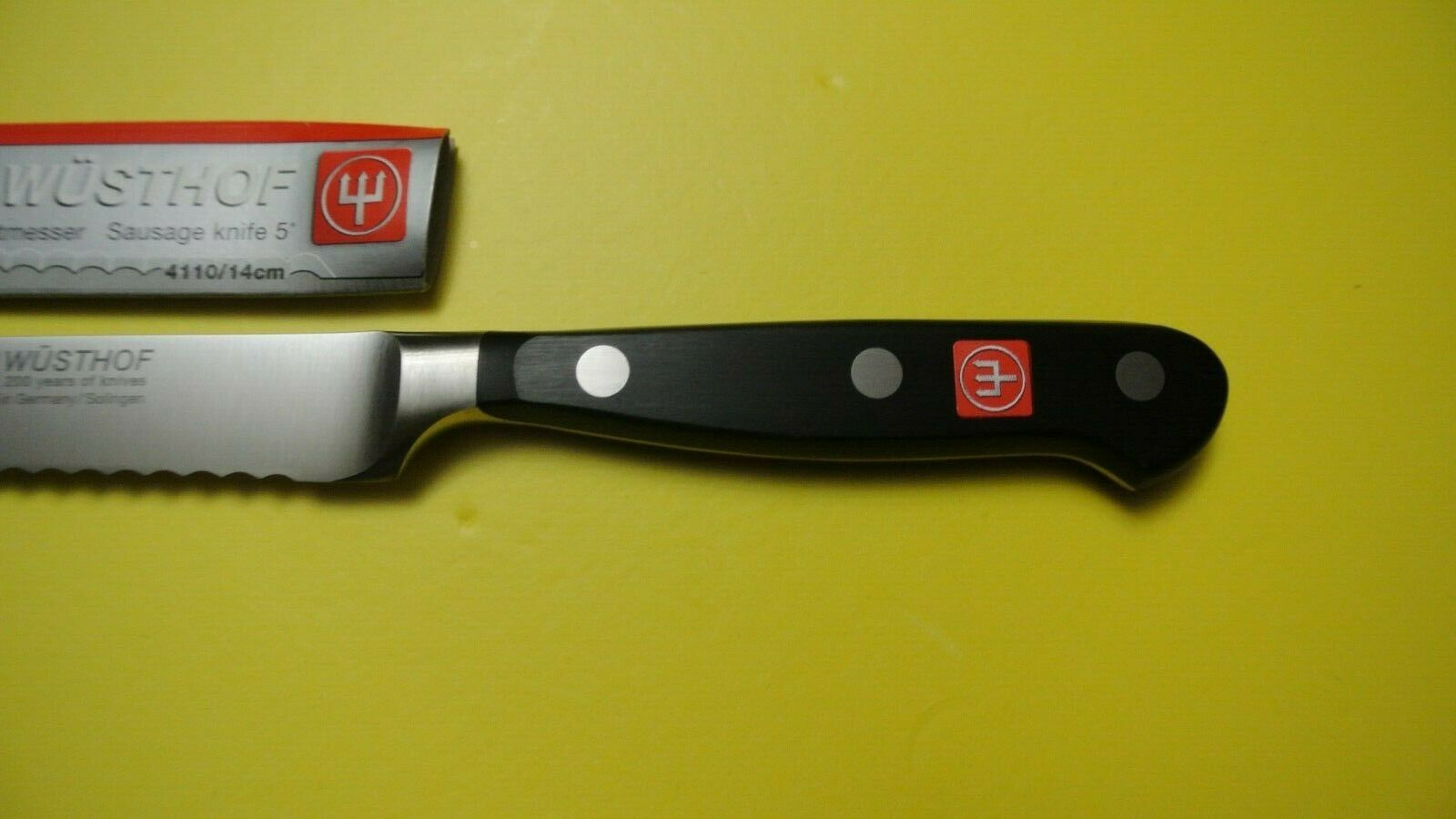 Wusthof  classic  sausage knife black color PEtec #4110/14cm 5'' - Fresh Stock Dated December 2025